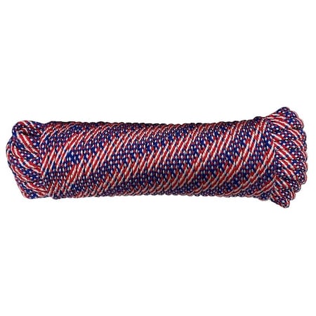 Koch Industries Koch Industries 3/8 in. D X 100 ft. L Red/White/Blue Diamond Braided Polypropylene Rope 5171265
